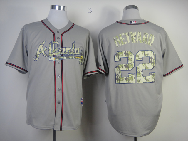Men Atlanta Braves #22 Heyward Grey Camo MLB Jerseys